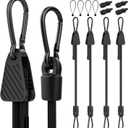 Rugtol Bungee Cords with Hooks, Upgrade 12pcs Assortment Heavy Duty Outdoor with 48'' Adjustable Bungee Cords Carabiner Black, 6'' Canopy Tarp Ball Ties and Tarp Clips for Tents, Cargo, Camping