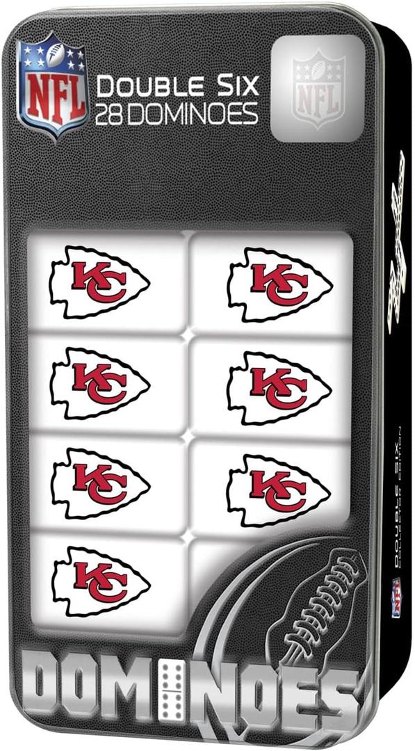 Masterpieces NFL Unisex Collector Edition Double Six Dominoes (One Size, Team Color)