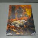 OTOSTAR Jesus and Lamb Canvas Wall Art Jesus Runs for the Lost Sheep In Autumn Forest Picture Wall Art Canvas Print Christian for Living Room Bedroom Church Home Decor - 12 x 16 Inch