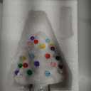 Hausse White Christmas Tree Night Light, Decorative Ceramic Xmas Tree Nightlight with Lamp for Kids, Multicolor Bulbs & 360 Degree Swivel Plug with On/Off Switch for Kitchen Bathroom Bedroom Decor