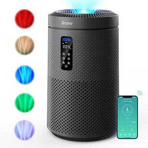 AROEVE Air Purifiers for Home Large Room up to 1782Ft² with Star Projector, Smart WIFI, Air Quality Sensor, UV, Washable Filter, Efficient Filter Layer for Bedroom Whole Home, MK09W Space Grey