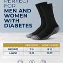 Pembrook Diabetic Socks for Men - 6 Pairs Crew Diabetic Neuropathy Socks for Men | Non Binding (Gray)