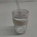 KeepCup Cold Cup - Longplay Double wall Glass Ice Coffee Tumbler with Lid and Straw - 12oz (340ml) - Chalk