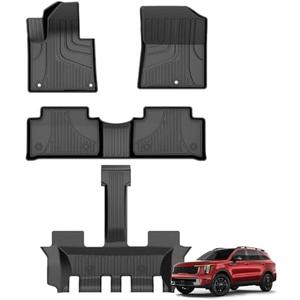 Double Layer Floor Mats Fit for 2021-2025 2026 Kia Sorento 6 Seats (Not Fit Hybrid) - Durable & Comfortable All Weather TPE Protection Floor Liners for Sorento 2026 2025 2024 Accessories