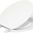 KOHLER 4775-0 Brevia Round-Front Toilet Seat with Quick-Release Hinges, Grip-Tight Bumpers, White