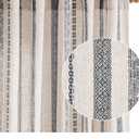 Linen Blend Boho Curtains for Living Room,3 ft Long Black Printed on Beige Retro Farmhouse Bohemian Geometric Striped Drapes, Light Filtering Back Tab Curtains 2 Panels