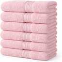 6 Pack Hair Towels 20”x38” – 100% Ring Spun Cotton Towels,Ultra Soft, Quick Dry & Highly Absorbent – Lightweight Towels for Bathroom, Hand, Gym, Salon & Home – Oeko-Tex Certified (Pink)