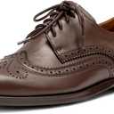 ONEENO Women's Dress Brogue Lace-up Leather Oxford (8.5, Brown)