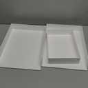 Amazon Basics Rectangular Plastic Desk Organizer Bundle, 3 Pieces Letter Tray/Accessory Tray, White