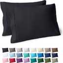 Bare Home Premium 1800 Ultra-Soft Microfiber Pillowcase Set - Double Brushed - Hypoallergenic - Wrinkle Resistant (King Pillowcase Set of 2, Black)