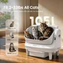Self Cleaning Litter Box, Open Top 105L Automatic Litter Box for Multiple Cats, App Control, Safety Sensor, Anti-Pinch, Includes Liner - White