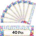 40 Pcs Confetti Name Tags for Classroom, 12x4 inch Self-Adhesive Desk Nameplate for Student, Teacher, Back to School Decoration