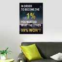 GYMHYSP Inspirational Wall Art Office Decor Motivational Theme To Become The 1% Picture Print Inspiring Quote Canvas Poster Artwork for Living Room Workplace Wooden Framed Ready to Hang [18''Hx24''W]