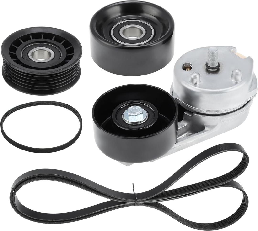 90K-38279A Serpentine Belt Drive Tensioner with Idler Pulley Kit for Ford Fusion 2006-2009 Drive Belt Tensioner Kit for Mercury Mariner 2008 for Lincoln Zephyr 2006 38279