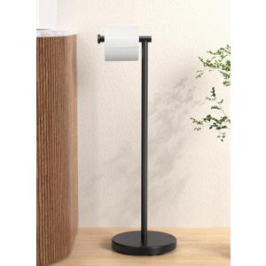 KES Toilet Paper Holder Stand with Weighted Base, 26" H (Taller Version) Free Standing Toilet Paper Roll Holder for Bathroom, Rustproof, BPH283S66-BK (Matte Black)