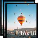 JCJM 10"-14.5 Picture Frame Black for Wall Hanging, Wall Mounting Horizontally or Vertically, 16 x 18 Wall Gallery Poster Photo Frame with Shatter Resistant Plexiglass, 3 Pack, Black Size 10"-14.5" 1Count