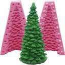 3D Christmas Tree Silicone Candle Mold for Candle Making, Xmas Pine Tree Silicone Soap Molds DIY Cake Decorating Candle Making Supplies (Large)