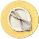 AHHFSMEI Round Braided Placemats Set of 6 Woven Table Mats for Dining Table Heat Resistant Easy to Clean Perfect for Kitchen & Home Decor (Yellow)