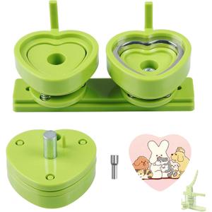 Button Maker Heart Mold, Interchangeable Die Mold Button Maker Mold Suitable for Slide Button Press Machines Pin Maker Machine Button Badge Press