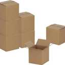 4x4x4 inches Shipping Boxes 50 Pack, Kraft Corrugated Small Cardboard Boxes for Mailing Packing, Brown