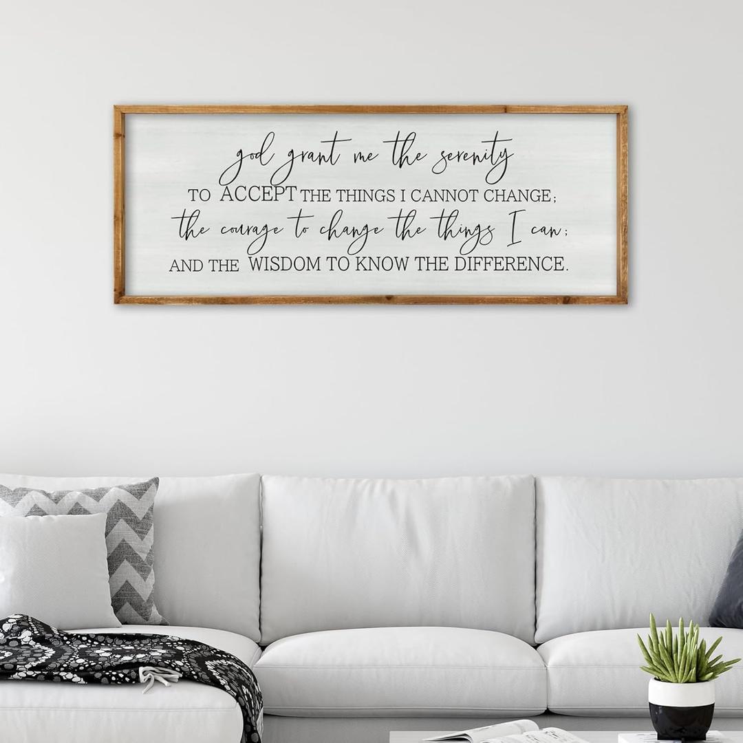 ZZJJHYWGQ God Grant Me Prayer Wall Decor Christian Serenity Prayer Sign 32"12" God Jesus Catholic Prayer Bible Verse Inspirational Quotes for Living Room Bedroom Office Large Hanging Art (Wood)