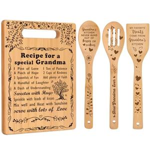 Grandma Gifts Mothers Day Gifts for Grandma Great Grandma Birthday Gifts from Grandkids Granddaughter Grandson Best Grandma Ever Gift New Grandma Nana Gigi Christmas Cutting Boards for the Kitchen