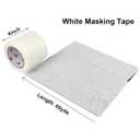BOMEI PACK 4 inch White Masking Tape, Paint Masking Paper, 55 yds Length x 4" Width, Multi-Surface Adhesive Painting Tape, for Painting, DIY, Arts, Crafts, Labeling