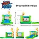 Action Air Inflatable Water Slide with Giraffe Theme, Blow Up Bounce House with 67"x62" Extra Large Bouncy Area, Big Ball Pit & Splash Pool, Outdoor Backyard Water Park for Kids, 165" x 106" x 61"