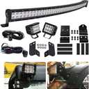Light Bar Mount Wiring Kit - WeiSen LED Curved Rear Roof Pair 4" 45W Side Shot Cube Lights Brackets w/ 2X Wiring Compatible with Polaris Ranger XP 1000/900/570 2013-2023