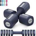 EAST MOUNT Adjustable Weight Dumbbells Set of 2, 8 in 1 Hand Weights for Women 2lb/3lb/4lb/5lb/6lb Dumbbell Weights Set 12 lbs/Pair Hand Weights for Home Office Gym Workout