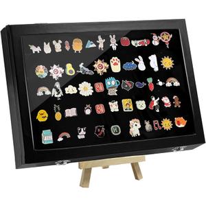 Yexexinm Large Shadow Box Display Frame, 14" X 9.5", Tabletop & Wall Mount for Medal, Pin, Badge & Jewelry Collection