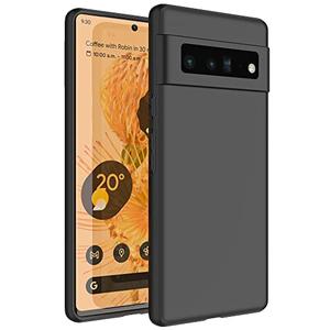 BREPRIO for Google Pixel 6 Pro Case, Slim Fit Design, Flexible Frosting TPU Scratch-Resistant Phone Case, Black 2 Pack