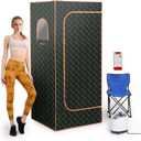 Portable Sauna Box with 3L 1200W Steamer, Personal Sauna Tent with 15 Adjustable Heat Levels, Steam Sauna Full Body for Home, Steam Room with Foldable Chair