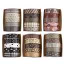 YUBX Basic Washi Tape Set 30 Rolls Plants Patterns Decorative Skinny Slim Masking Tapes for Arts, DIY Crafts, Journals, Planners, Scrapbook, Wrapping (Tropical Wetlands)