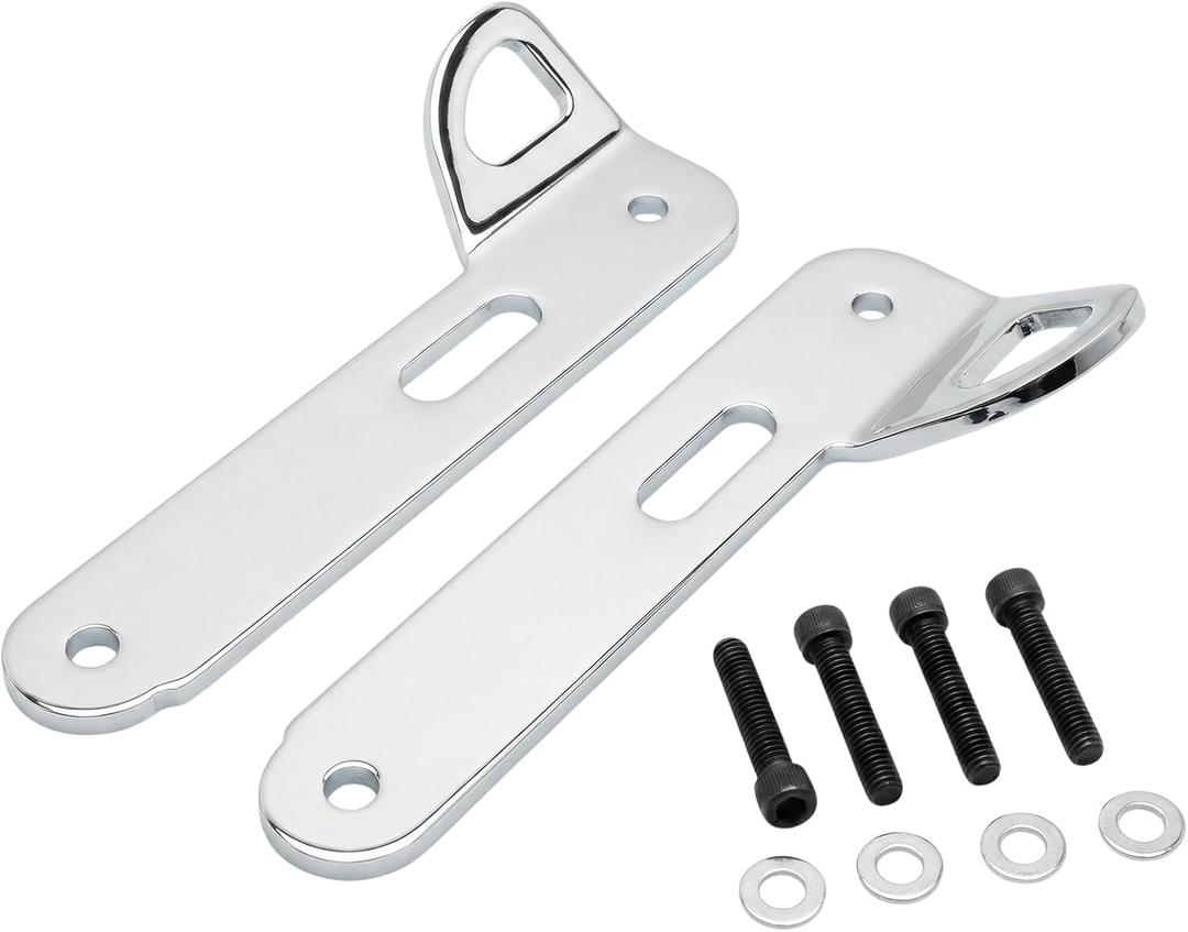 Front Tie Down Mount Bracket Kit Front for Harley Street Glide & Electra Glide 2014–2025, 5mm Thick Heavy-Duty Steel Motorcycle Tie Down Anchors, Chrome
