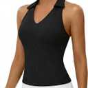 BMJL Womens Tank Tops with Built in Bras Athletic Racerback Workout Tops Ribbed Tennis Yoga Shirts, Size: S