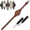 KAMIU Women's 8mm Watch Band Genuine Calf Leather Replacement Fossil Straps Watch Strap for ES3148 ES4119 ES4176 ES3262 ES3077 (Coffee - Silver Buckle)
