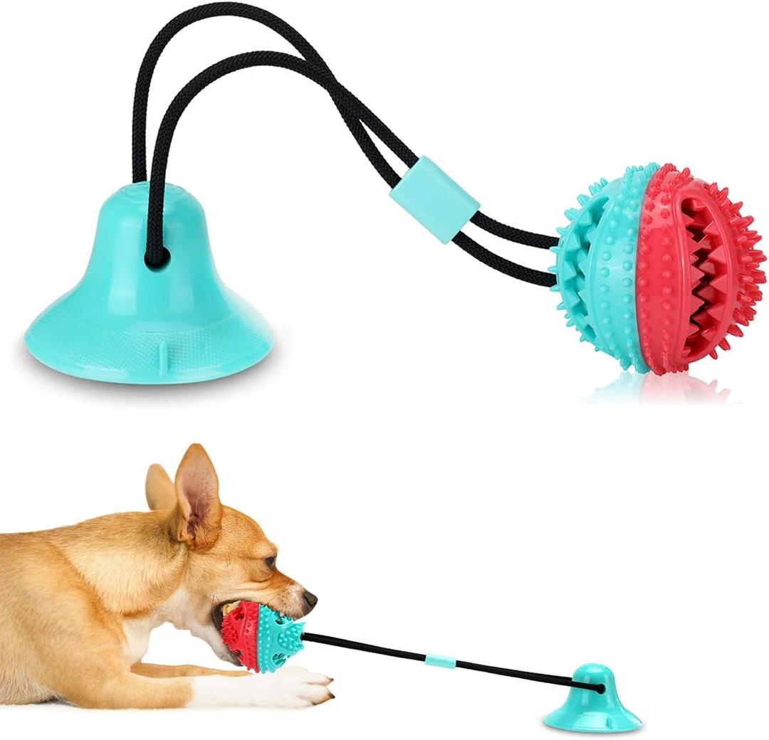 Interactive Dog Toys Tug of War, Mentally Stimulating Toys for Dog, Puppy Teething Toys for Boredom to Keep Them Busy, Dog Puzzle Treat Food Dispensing Ball Toy for Small Medium Dogs