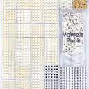 Gold Letter Beads for Bracelets - Beads for Friendship Bracelet Making- 1270Pcs Square Acrylic Letter Beads with Extra Vowels & Number Beads and Spacer Beads