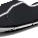 Upgraded Fade and Crack Resistant Trailerable Jet Ski Cover, Heavy-Duty Waterproof and UV Protection PWC Cover,Jetski Watercraft Cover with Reflective Strips Black Fits from 103"-115"(1 or 2 Seater)