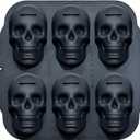 JETKONG 6 Cavity Skull Cake Pan and Silicone Skull Cakelet Mold