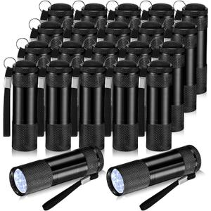 VIHOSE 20 Pcs Mini Flashlights Bulk, Bright Aluminum Handheld Flash Light with Lanyard Small LED Flashlights for Night Reading Emergency Hurricane Camping Hiking, Batteries Not Included(Black)