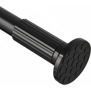 ZOCONE Tension Curtain Rod 51-128 Inch(4.25-10.5Ft), Adjustable Closet Tension Rod Rust-free No Drilling Shower Curtain Rod, Anti-slip Spring Steel Rod for Bathroom Black (51-128 Inches, Black)