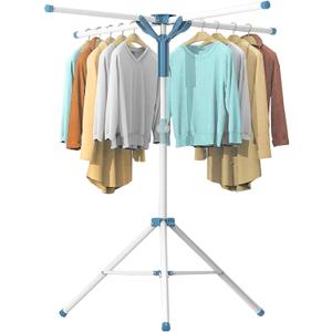 Clothes Drying Racks, Height-Adjustable 52 Inches Updated Version,Stainless Steel for Indoor Outdoor,Length Adjustable Saves Space,with 20 Windproof Hooks (Tripod Rack, 52")