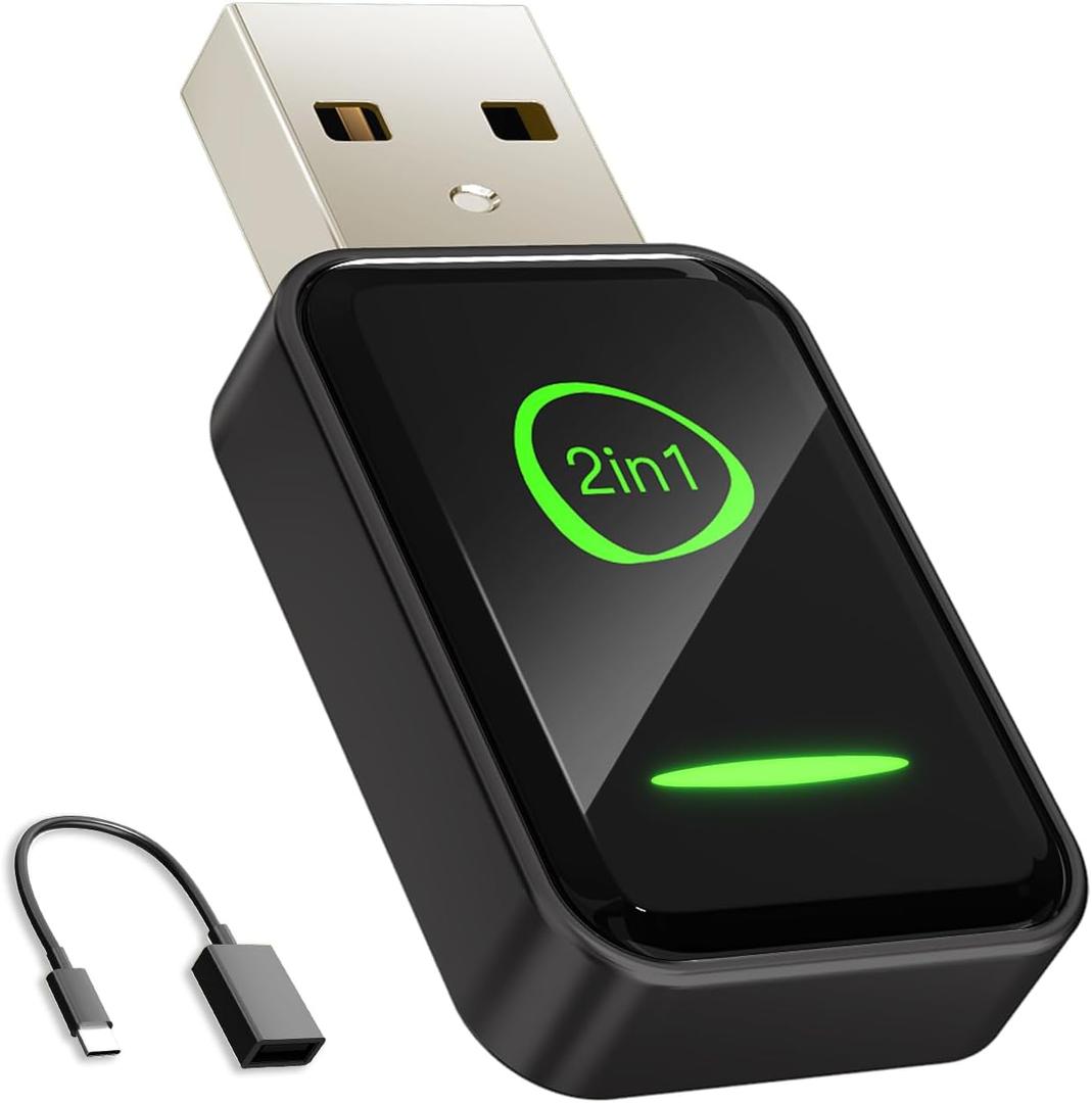 Mini Wireless CarPlay Adapter for Apple iPhone iOS 10+,No Delay & Fast, Plug & Play, Multi-User Seamless Connection for Convert Wired to Wireless Carplay Dongle for 2016+ Cars, USB-A/Type-C Port