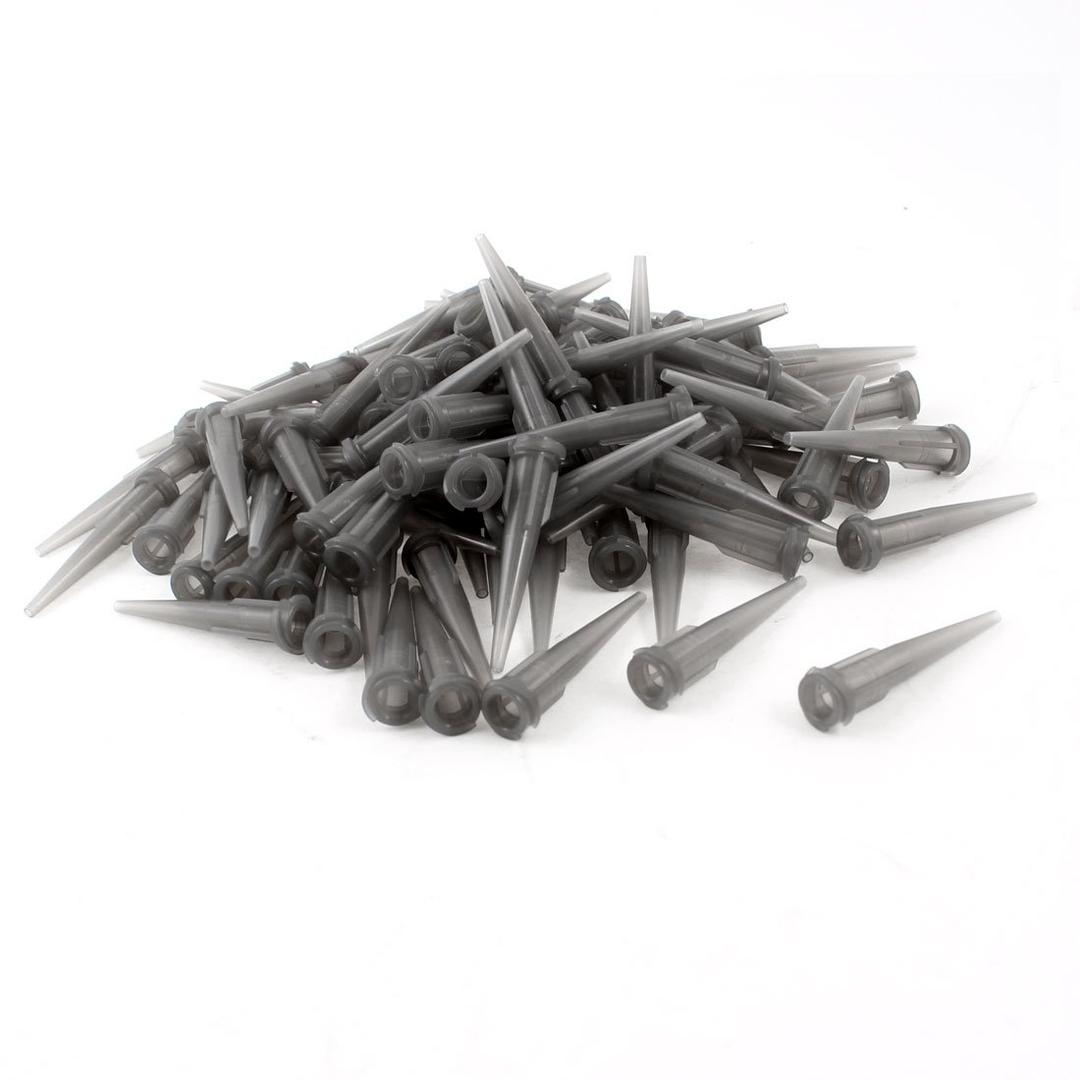 uxcell 100 Pcs Gray Plastic Tapered Pinhead Glue Liquid Dispenser Needles 16GA