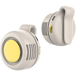 Clip On Mini Bladeless Fan - Portable 3-Speed Personal Fan with USB-C, for Waist, Bag & Neck (White)