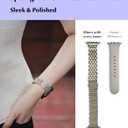 Seven-link Watch Band for Apple Watch Series 11, 10, 9, 8, 7, 6, 5, 4, 3, 2, 1 and SE 3/2/1 for Women, Dressy Stainless Steel Metal Band for Apple Watch 40mm 41mm 42mm 38mm 44mm 45mm 46mm for iWatch (Silver and Gold)