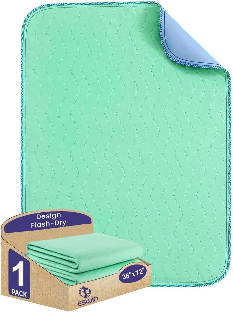 Washable Underpads,36" x 72" (Pack of 2)-Super Absorbency Reusable Bedwetting Incontinence Pads for Kids,Adults,Elderly,and Pets - Waterproof Protective Pad for Couch,Sofa,Floor,Bed