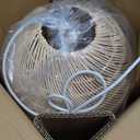 Teru Ji Kaikang 1-Light Rattan Pendant Light,13.78" Hand-Woven Bamboo Rattan Hanging Light Wicker Chandelier for Kitchen Island Restaurant Craft Room Farmhouse